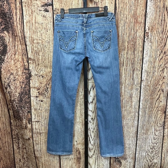 Vigoss Fit Bootcut Blue Medium Wash Whiskered Denim Jeans Womens Size 5/6 - Picture 2 of 12